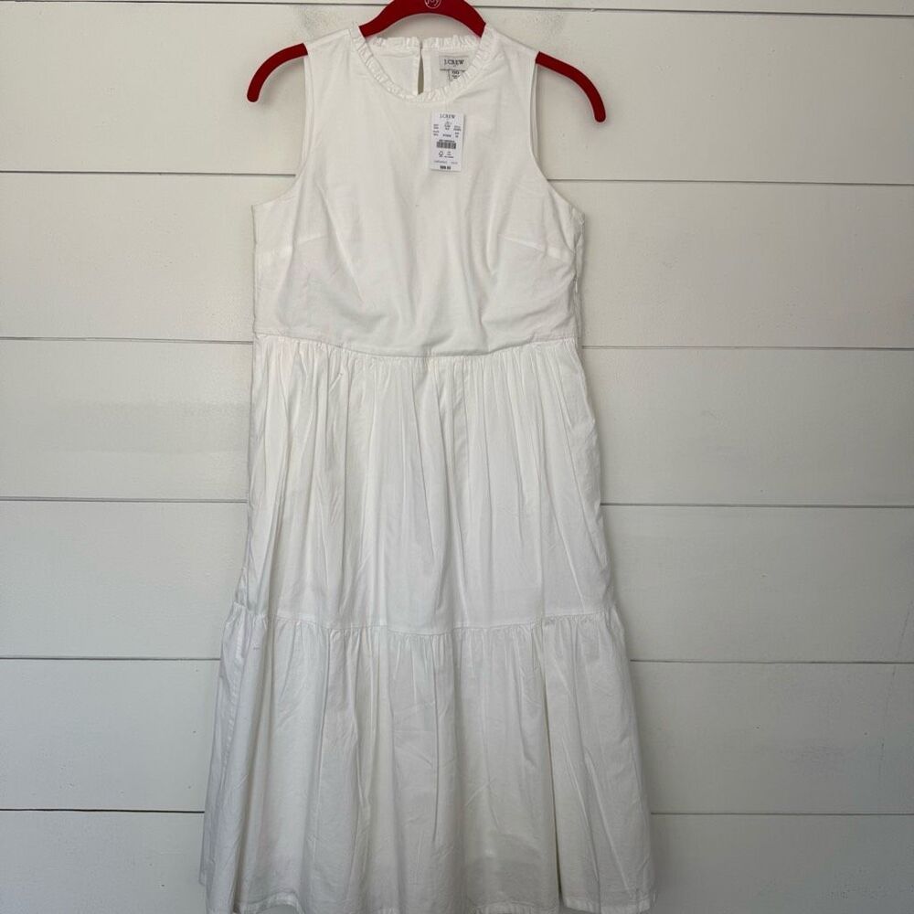 J. Crew Women’s 00 White Sleeveless Tiered Dress New